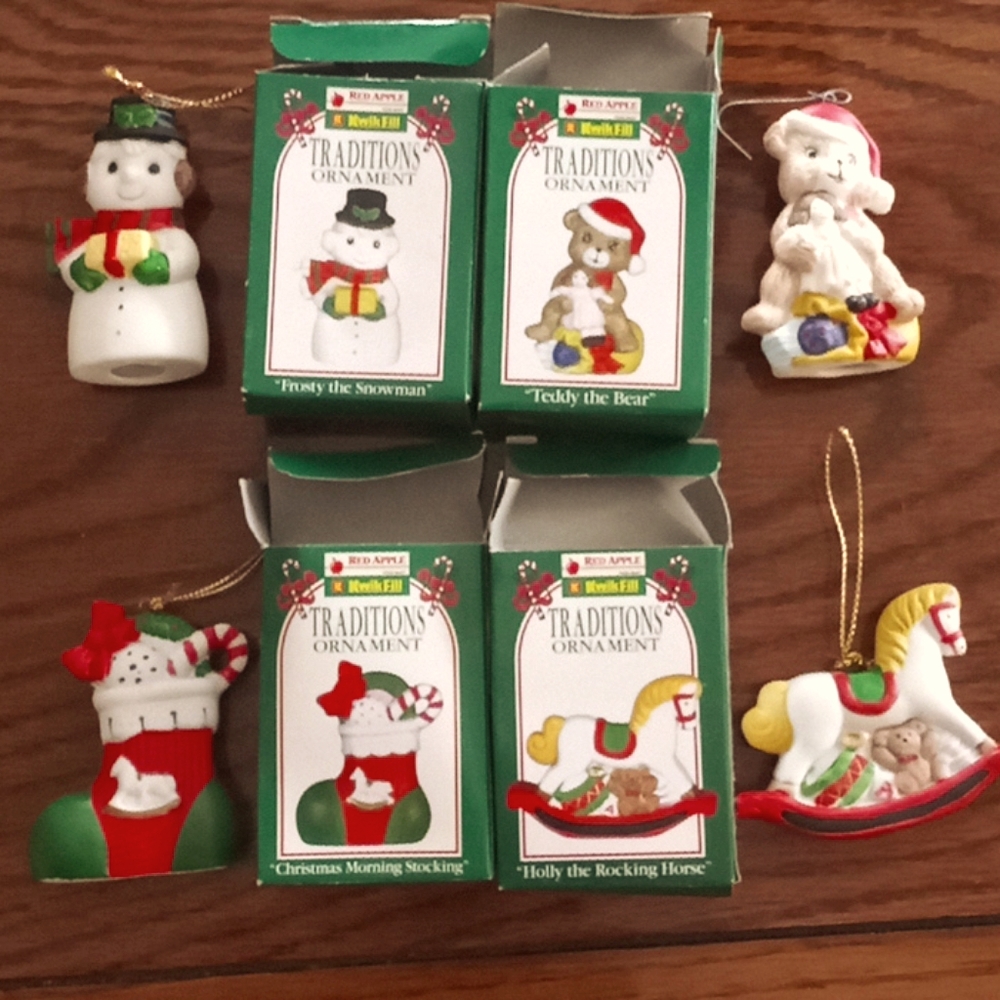 Vintage ceramic holiday ornaments